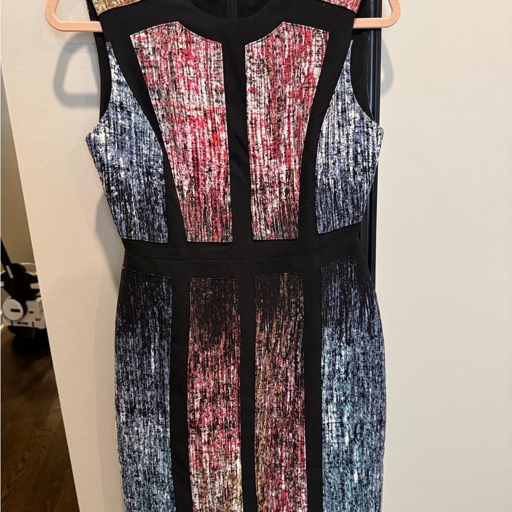BCBGMaxAzria Multicolor Textured Midi Dress